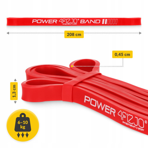 Резинка для фитнеса  4FIZJO Power Band 13 мм 6-10 кг Red - фото №2